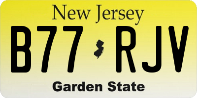 NJ license plate B77RJV