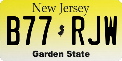 NJ license plate B77RJW