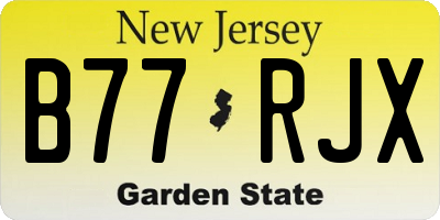 NJ license plate B77RJX