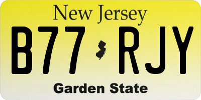 NJ license plate B77RJY