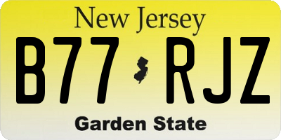 NJ license plate B77RJZ