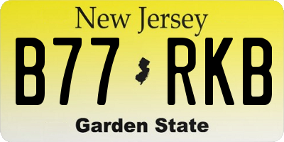 NJ license plate B77RKB