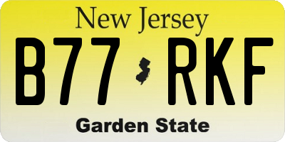 NJ license plate B77RKF