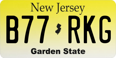 NJ license plate B77RKG