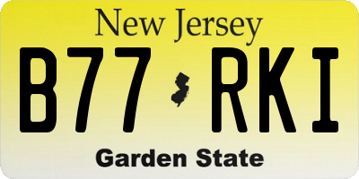 NJ license plate B77RKI