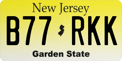 NJ license plate B77RKK