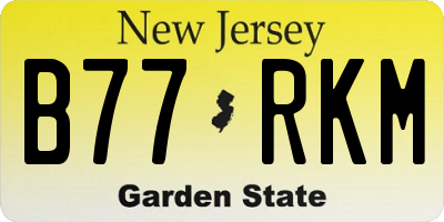 NJ license plate B77RKM