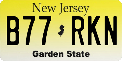 NJ license plate B77RKN