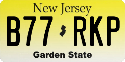 NJ license plate B77RKP