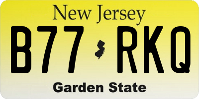 NJ license plate B77RKQ