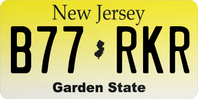 NJ license plate B77RKR