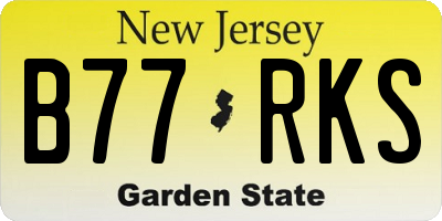 NJ license plate B77RKS