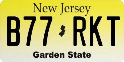 NJ license plate B77RKT