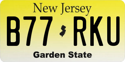 NJ license plate B77RKU