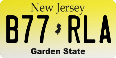 NJ license plate B77RLA