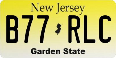 NJ license plate B77RLC