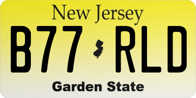 NJ license plate B77RLD