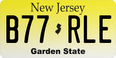 NJ license plate B77RLE
