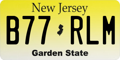 NJ license plate B77RLM