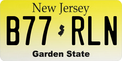 NJ license plate B77RLN