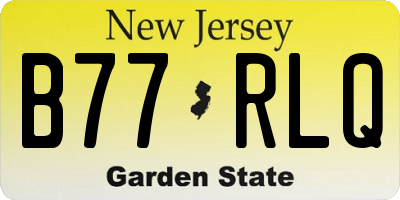 NJ license plate B77RLQ