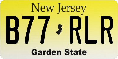 NJ license plate B77RLR
