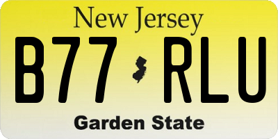 NJ license plate B77RLU