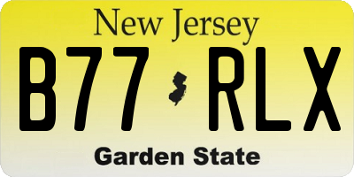 NJ license plate B77RLX