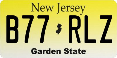 NJ license plate B77RLZ