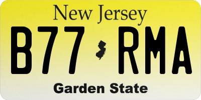 NJ license plate B77RMA