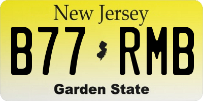 NJ license plate B77RMB