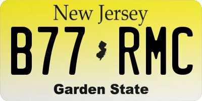 NJ license plate B77RMC