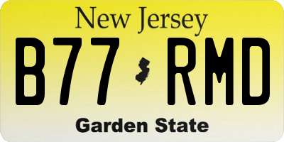 NJ license plate B77RMD