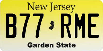 NJ license plate B77RME