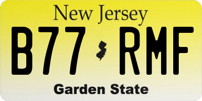 NJ license plate B77RMF