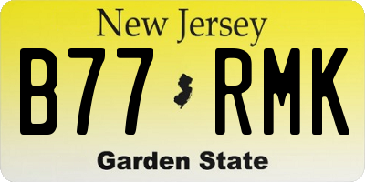 NJ license plate B77RMK