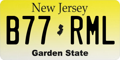 NJ license plate B77RML
