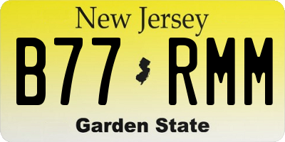 NJ license plate B77RMM