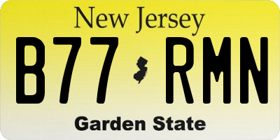NJ license plate B77RMN