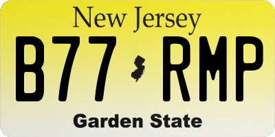 NJ license plate B77RMP