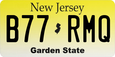 NJ license plate B77RMQ