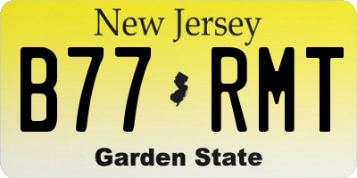 NJ license plate B77RMT