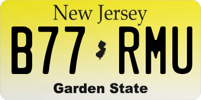 NJ license plate B77RMU