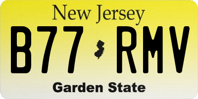 NJ license plate B77RMV
