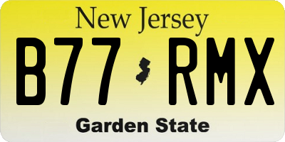 NJ license plate B77RMX