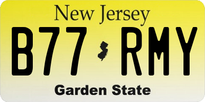 NJ license plate B77RMY