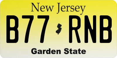 NJ license plate B77RNB