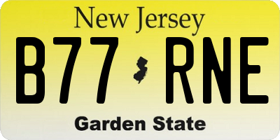 NJ license plate B77RNE