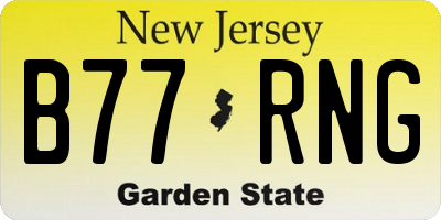 NJ license plate B77RNG