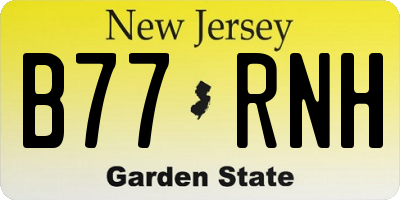 NJ license plate B77RNH